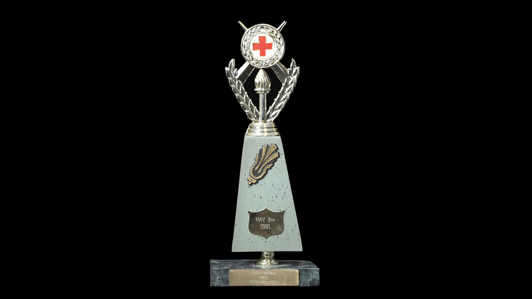 Award presented to Dromore Youth Cadets by Louth Branch of the Irish Red Cross, 1991