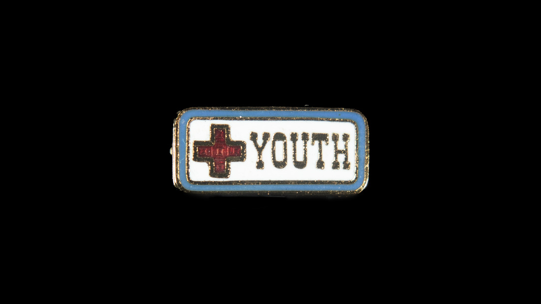 Red Cross Youth badge from the collection of Billy Nicholson